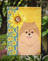 Summer Sunflowers Orange Pomeranian Flag Garden Size