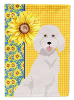 Summer Sunflowers Standard White Poodle Flag Garden Size