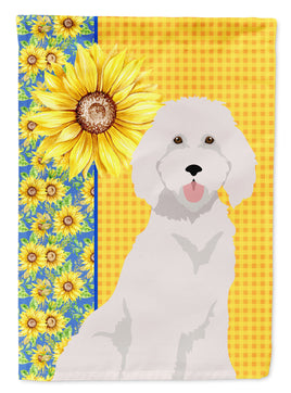 Summer Sunflowers Standard White Poodle Flag Garden Size