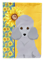 Summer Sunflowers Toy Silver Poodle Flag Garden Size