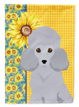 Summer Sunflowers Toy Silver Poodle Flag Garden Size