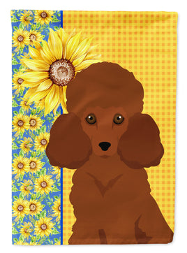 Summer Sunflowers Toy Red Poodle Flag Garden Size
