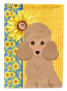 Summer Sunflowers Toy Apricot Poodle Flag Garden Size