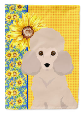 Summer Sunflowers Toy Cream Poodle Flag Garden Size