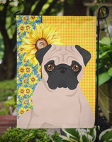 Summer Sunflowers Fawn Pug Flag Garden Size