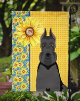 Summer Sunflowers Black Schnauzer Flag Garden Size