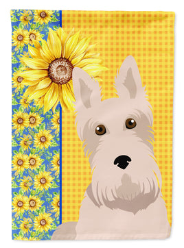 Summer Sunflowers Wheaten Scottish Terrier Flag Garden Size