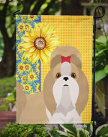 Summer Sunflowers Gold and White Shih Tzu Flag Garden Size