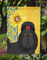 Summer Sunflowers Black Shih Tzu Flag Garden Size