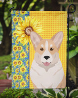 Summer Sunflowers Fawn Cardigan Corgi Flag Garden Size