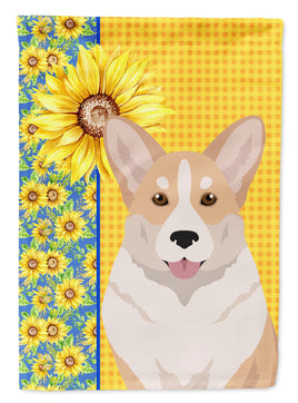 Summer Sunflowers Fawn Cardigan Corgi Flag Garden Size