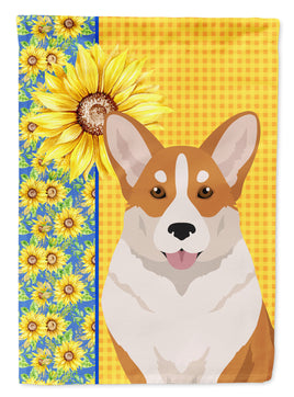 Summer Sunflowers Red Cardigan Corgi Flag Garden Size