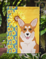 Summer Sunflowers Red Pembroke Corgi Flag Garden Size