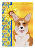 Summer Sunflowers Red Pembroke Corgi Flag Garden Size