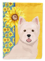 Summer Sunflowers Westie West Highland White Terrier Flag Garden Size