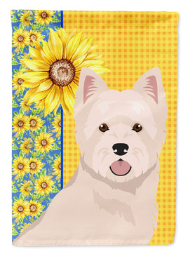Summer Sunflowers Westie West Highland White Terrier Flag Garden Size