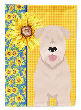 Summer Sunflowers Soft Coated Wheaten Terrier Flag Garden Size