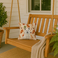 White Akita Heirloom Fall Throw Pillow