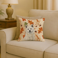 White Akita Heirloom Fall Throw Pillow