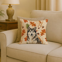 Sable and White Alaskan Malamute Heirloom Fall Throw Pillow