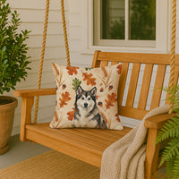 Sable and White Alaskan Malamute Heirloom Fall Throw Pillow