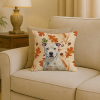 White American Staffordshire Terrier Heirloom Fall Throw Pillow