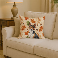 Tricolor and White Basenji Heirloom Fall Throw Pillow