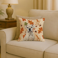 White Boxer Heirloom Fall Throw Pillow
