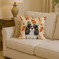 Tricolor Cavalier Spaniel Heirloom Fall Throw Pillow