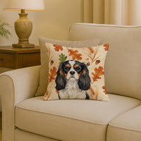 Tricolor Cavalier Spaniel Heirloom Fall Throw Pillow