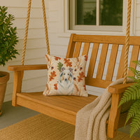 White Collie Heirloom Fall Throw Pillow