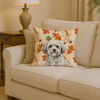 White with Gray Coton de Tulear Heirloom Fall Throw Pillow