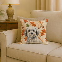 White with Gray Coton de Tulear Heirloom Fall Throw Pillow