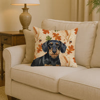 Wirehaired Black and Tan Dachshund Heirloom Fall Throw Pillow