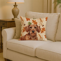 Wirehaired Red Dachshund Heirloom Fall Throw Pillow