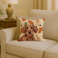 Wirehaired Red Dachshund Heirloom Fall Throw Pillow