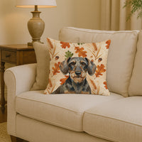 Wirehaired Wild Boar Dachshund Heirloom Fall Throw Pillow