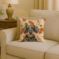 Wirehaired Wild Boar Dachshund Heirloom Fall Throw Pillow