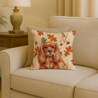Ruby English Toy Spaniel Heirloom Fall Throw Pillow