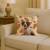 Roan German Wirehaired Pointer Heirloom Fall Throw Pillow
