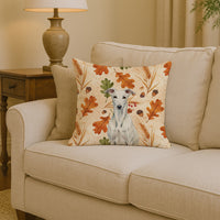 White Greyhound Heirloom Fall Throw Pillow
