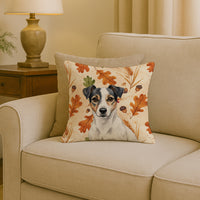 White and Black Jack Russell Terrier Heirloom Fall Throw Pillow