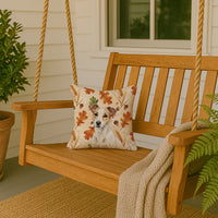 White and Tan Jack Russell Terrier Heirloom Fall Throw Pillow