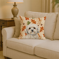 White Lhasa Apso Heirloom Fall Throw Pillow
