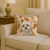 White Lhasa Apso Heirloom Fall Throw Pillow