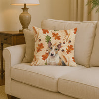 Tricolor Miniature Bull Terrier Heirloom Fall Throw Pillow