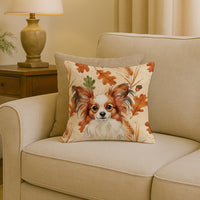 White with Red Papillon Heirloom Fall Throw Pillow