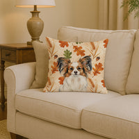 White with Sable Papillon Heirloom Fall Throw Pillow