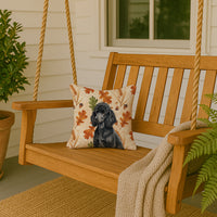 Standard Black Poodle Heirloom Fall Throw Pillow