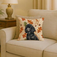 Standard Black Poodle Heirloom Fall Throw Pillow